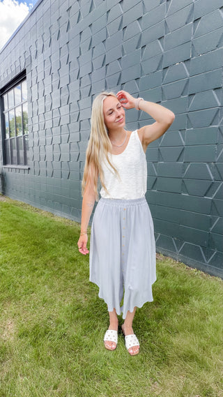 Sophia Button Front Midi Skirt