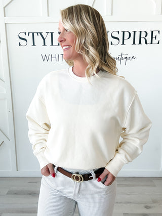 Denise Raw Edge Burnout Sweatshirt *Final Sale*