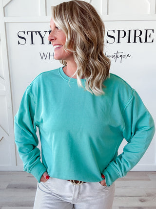 Denise Raw Edge Burnout Sweatshirt *Final Sale*