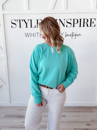 Denise Raw Edge Burnout Sweatshirt *Final Sale*