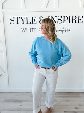 Denise Raw Edge Burnout Sweatshirt *Final Sale*