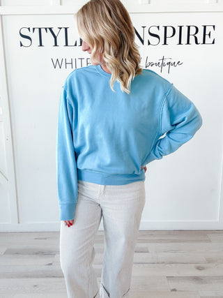Denise Raw Edge Burnout Sweatshirt *Final Sale*