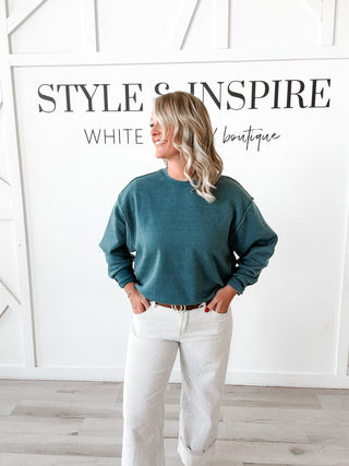 Denise Raw Edge Burnout Sweatshirt *Final Sale*