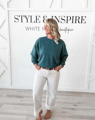 Denise Raw Edge Burnout Sweatshirt *Final Sale*