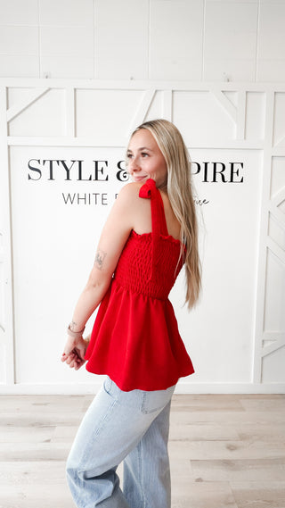 Franny Smocked Babydoll Tank Top
