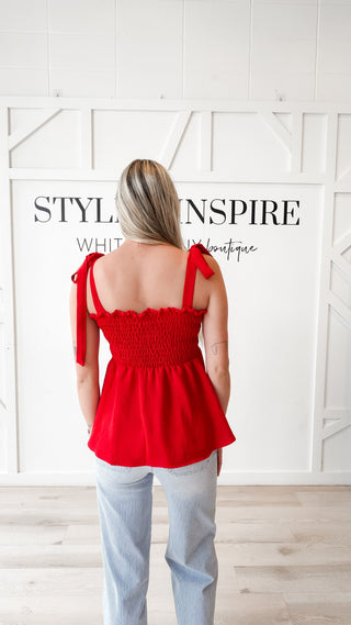 Franny Smocked Babydoll Tank Top