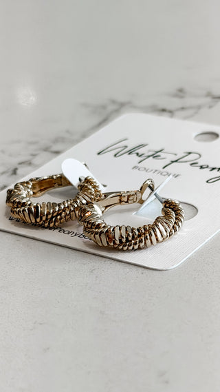 Textured Coil Hoop Earrings. *Final Sale*