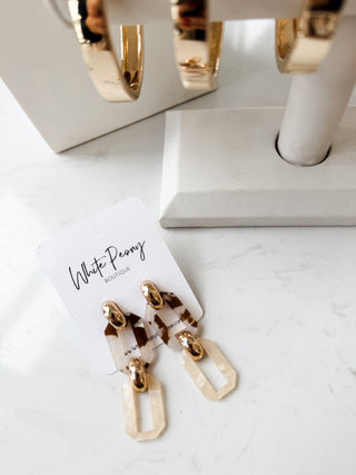 Marble Link Earrings *Final Sale*