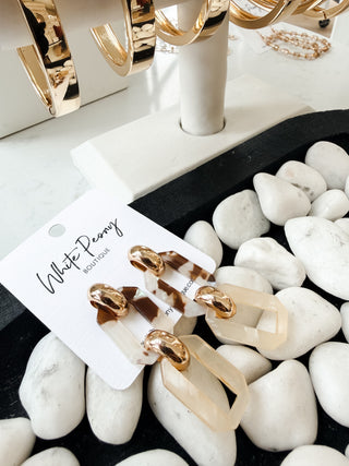 Marble Link Earrings *Final Sale*
