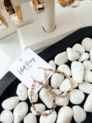 Crystal Drop Hoop Earrings. *Final Sale*