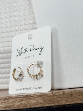 CZ Ring Huggie Earring  *Final Sale*