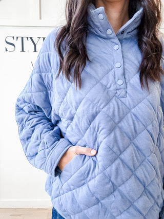 Rachael 1/4 Snap Quilted Pullover