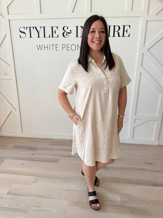 Indie Rolled Short Sleeve Dress
