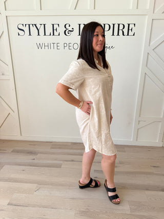 Indie Rolled Short Sleeve Dress