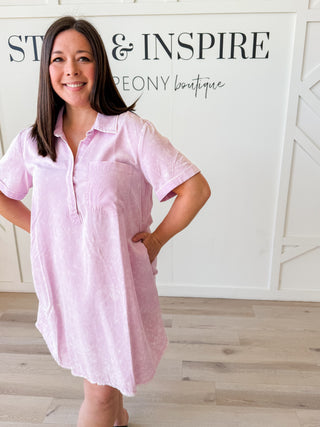 Indie Rolled Short Sleeve Dress