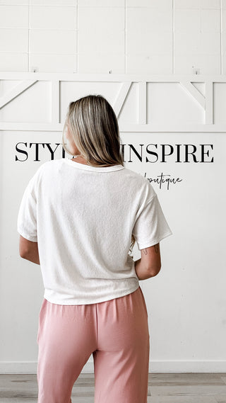 Sienna Ruched Front V-Neck Tee