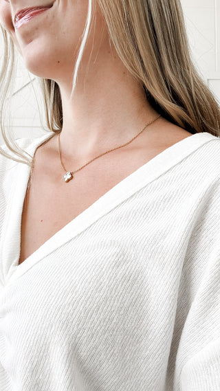Sienna Ruched Front V-Neck Tee