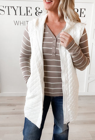 Johanna Long Line quilted Vest