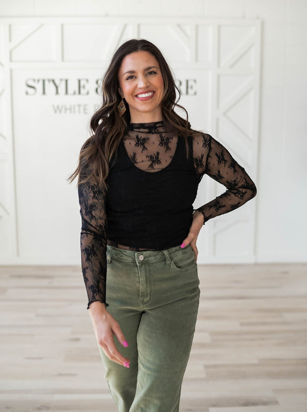 Carrie Long Sleeve Lace Top