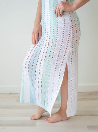 Millie Striped Crochet Cover-Up Dress