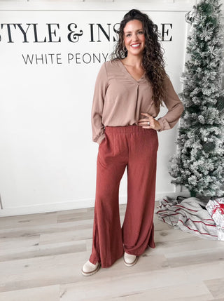 Madilynn Textured Palazzo Pants