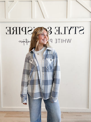 Nina Plaid Button Up Top