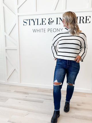 Ophelia Stripe Turtleneck Sweater