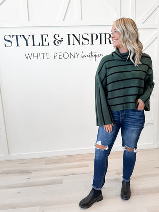 Ophelia Stripe Turtleneck Sweater