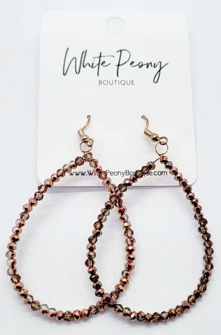 Prism Bead Open Hoop Earrings