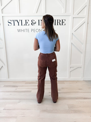 Risen HR Cargo Pocket Wide Leg Pants