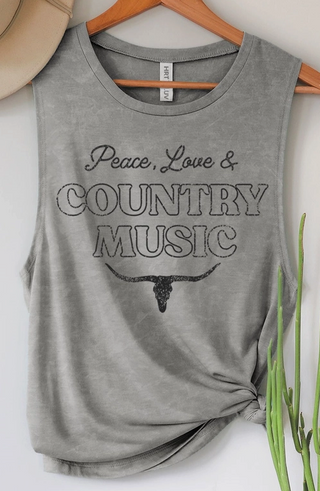 Peace, Love & Country Music Graphic Tank