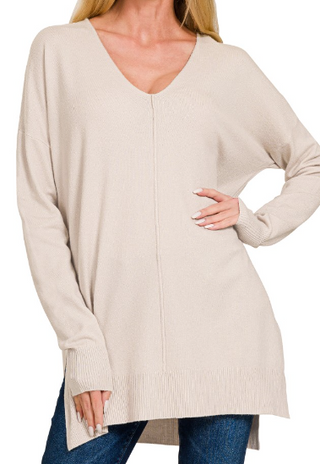 Lisa V-Neck Center Seam Sweater