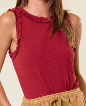 Lucia Ruffle Knit Tank Top