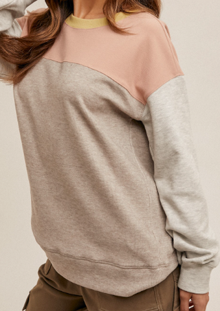 Margie Color Block Fleece Sweatshirt