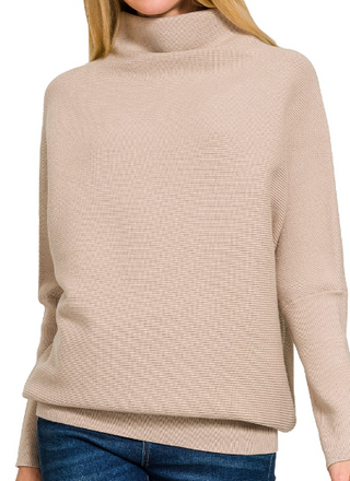 Harper Mock Neck Dolman Sleeve Sweater