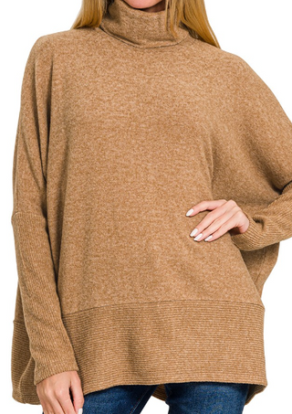 Stella Brushed Melange Hacci Turtleneck Sweater