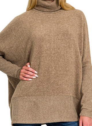 Stella Brushed Melange Hacci Turtleneck Sweater