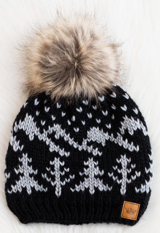 Winter Pattern Pom Hat *FINAL SALE*