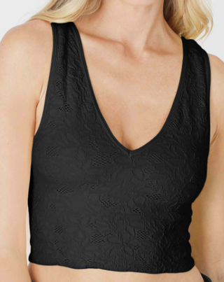 NikiBiki Lace V-Neck Crop Tank Top