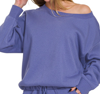 Malerie Fleece Boatneck Sweatshirt