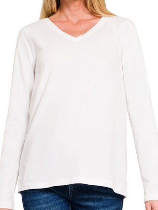 Kari V-Neck Long Sleeve Tee