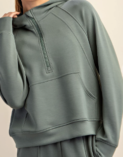 Jill Scuba Modal Crop Hoodie