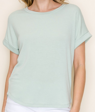 Alia Solid French Terry Top