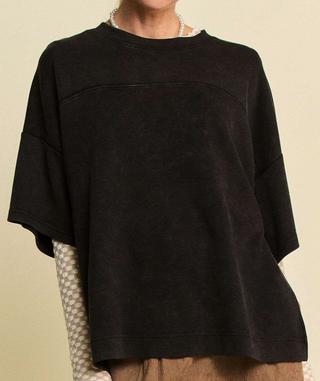 Paula Washed Half Sleeve Sweatshirt