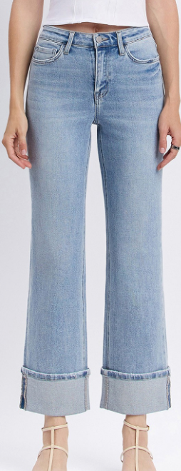 Flying Monkey HR Cuffed Slim Wide Jeans