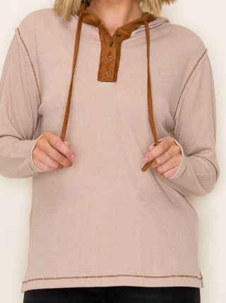 Melody Hooded Button Henley