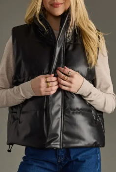 Trudy Quilted Faux Leather Vest