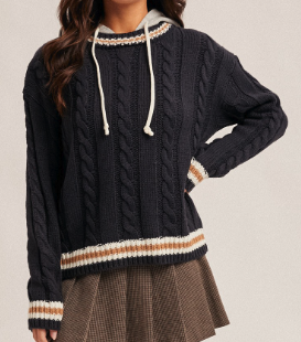 Cadence Contrast Hoodie Sweater