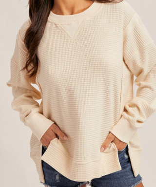 Donna Brushed Thermal Pullover