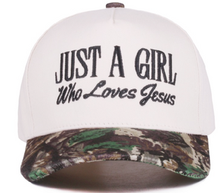 Just A Girl Who Loves Jesus Graphic Ball Cap
